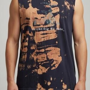 Sleeveless Shirt Large Bike Art Dye